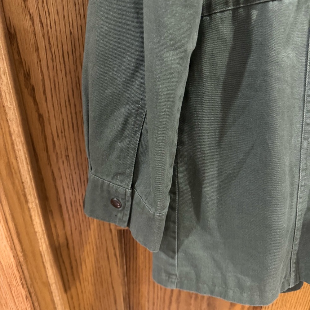 POL Studded Military Utility Jacket Olive Green Leopard L Large - Picture 6 of 7